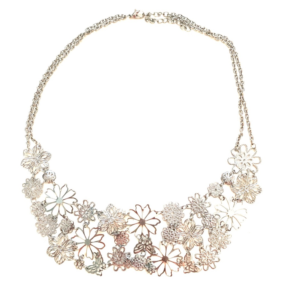 Silver Floral Necklace